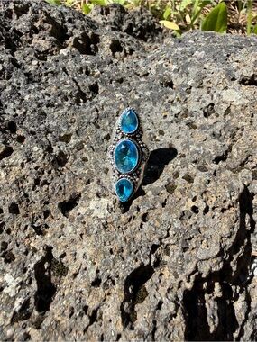 Silver Topaz Marquise Ring - Women Jewelry